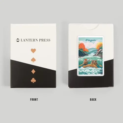 Miniatura 8 de Lantern Press Oregon, Seek Adventure, River Rafting, Fall, 52 Playing Cards for Adults, Poker Size Card Deck