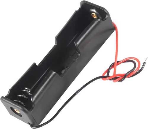Miniatura 3 de ACEIRMC 10 unids 18650 clip de batería 1 ranuras 3.7 V plástico 18650 caja de almacenamiento de batería con cables de cable negro y rojo