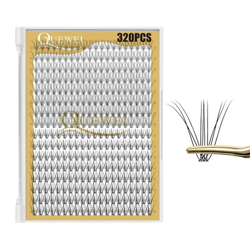 Miniatura 10 de QUEWEL 580 racimos de pestañas 30D+40D+50D+60D+80D+100D racimos de pestañas wispy de 10-18mm, pestañas individuales en racimo reutilizables