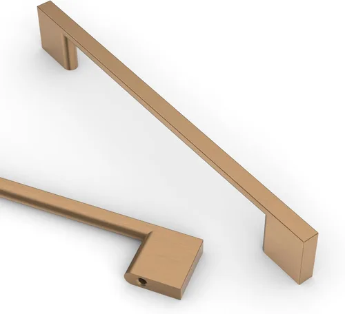 Miniatura 45 de Asidrama - Paquete de 10 manijas de gabinete de cocina de oro cepillado de 3 pulgadas (76mm), tiradores de gabinete, herrajes para gabinete