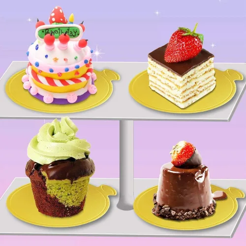 Miniatura 5 de 200 mini tableros redondos para tartas de 3.15 pulgadas, base de círculo dorado, para cupcakes, postres, bandeja para decorar pasteles, fiestas