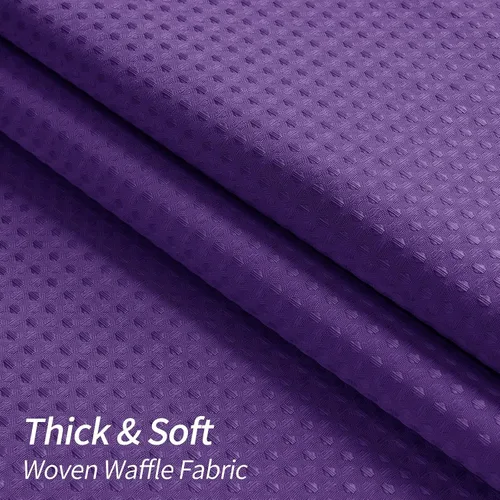 Miniatura 4 de MitoVilla Cortina de Ducha de Tela Waffle Morada, Cortinas de Ducha Modernas con Textura de Tejido Waffle para Decoración de Baño de Lujo, Cortina