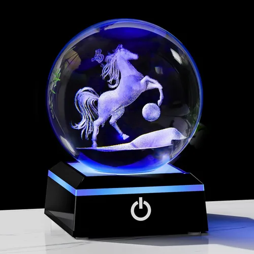 Miniatura 12 de Qianwei Lámpara de Medusa para Mujeres Bola de Cristal 3D 3.14'' - 80mm Láser Medusa Decoración de Vidrio Animales Lámpara Nocturna Regalos Figuras