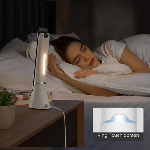 Miniatura 6 de Lámpara de terapia de luz, 10 000 LUX sin rayos UV, luz solar LED de espectro completo, luz de estado de ánimo con control táctil y función de luz