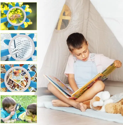 Miniatura 6 de Rongon Lupas para niños, 10 unidades, lupas de lectura para niños, herramientas de exploración al aire libre para que los niños lean, exploren