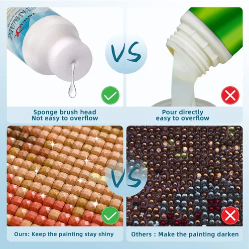 Miniatura 10 de Sellador de pintura de diamantes, paquete de 2 unidades de 240ML, sellador de pegamento para pintura de diamantes 5D, efecto permanente de sujeción