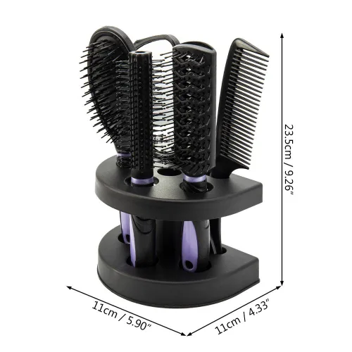 Miniatura 2 de Juego de 5 peines de pelo profesionales para salón de belleza, juego de brochas de peluquería para peluquería, espejo y soporte, kit de peine