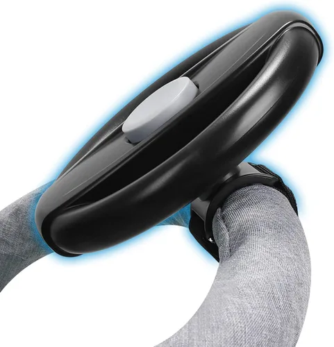 Miniatura 5 de Accmor Juguete para volante de cochecito, volante simulado para cochecito, carritos de compras, carrito universal desmontable de simulación, Negro