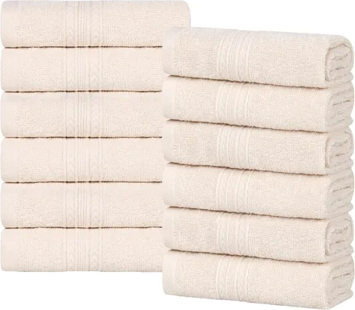 Miniatura 68 de Superior Juego de 6 toallas de mano de algodón ecológico, toallas pequeñas para spa, hotel, baño de invitados, cocina, secado rápido, suave