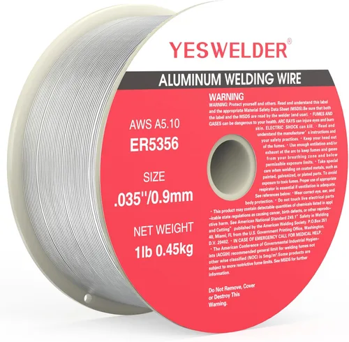 Miniatura 10 de YESWELDER - Alambre de soldadura de aluminio con silicio, ER4043 de 0.89 mm de diámetro, carrete de plástico ABS fuerte de 1 libra, alambre MIG