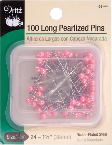 Miniatura 10 de Dritz 68-9 pines perlados, largos, blancos, 1-1/2 pulgadas (100 unidades)