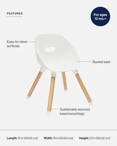 Miniatura 3 de Lalo The Play Chair - Juego de 2 sillas para niños pequeños, asiento de cubo resistente, silla para niños fácil de limpiar, capacidad de peso de 200