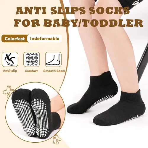 Miniatura 3 de HYCLES 15 pares de calcetines para niños pequeños, calcetines de agarre para niños de 6-12 meses 1-7 años, calcetines de tobillo antideslizantes