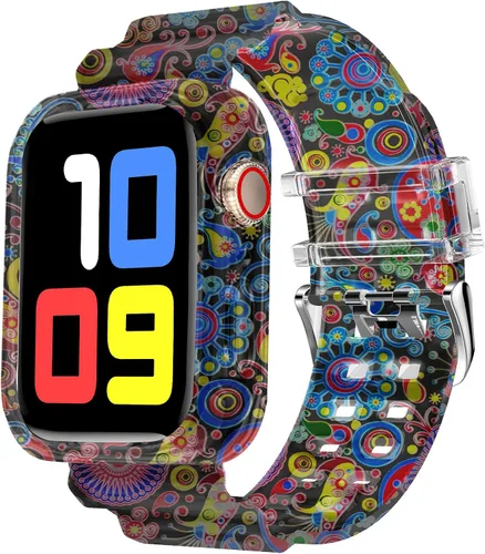 Miniatura 8 de DABAOZA - Correa compatible con Apple Watch de 49 mm, 46 mm, 45 mm, 44 mm, 42 mm, 41 mm, 40 mm, 38 mm, con protector, correa de TPU brillante