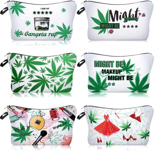 Miniatura 10 de Chuangdi Bolsa de maquillaje de 6 piezas, bolsa de aseo impermeable, bolsa de cosméticos con cremallera, bolsa de embalaje de viaje de 8.7 x 5.3