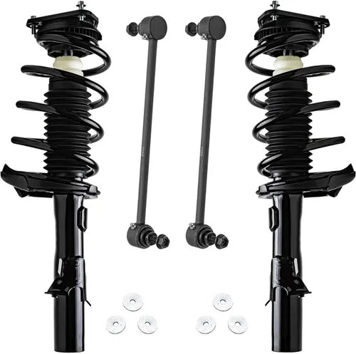 Miniatura 32 de Detroit Axle - Kit de puntales delanteros para Jeep Grand Cherokee 2005-2010 2006-2010 Commander 2007 2008 2009, 2 montajes rápidos de 2 barras