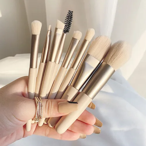 Miniatura 7 de Juego de 8 brochas de maquillaje, mini brochas de maquillaje, brochas de maquillaje, mezcla de rubor, corrector de sombra de ojos, delineador
