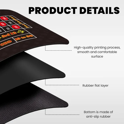 Miniatura 3 de Extguds Alfombrilla de diseño de ruleta, impermeable y antideslizante, de goma, con bolsa de almacenamiento, perfecta para fiestas, noches