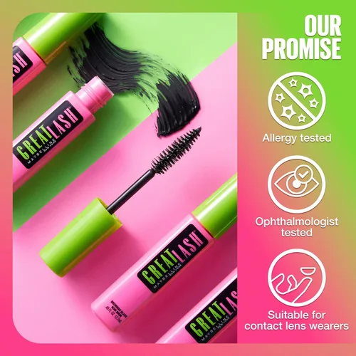 Miniatura 7 de Máscara a prueba de agua Great Lash de Maybelline, 0.44 Fl. Oz., Muy negro
