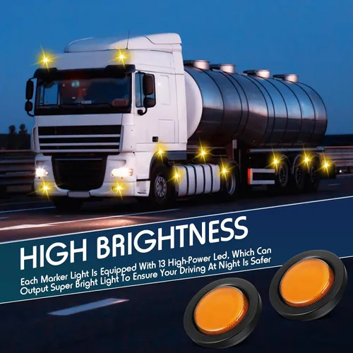 Miniatura 6 de Retisee - 16 piezas de luces de 13 LED, 2.5 pulgadas, redondas, para luz de aviso, indicadores de luz lateral delantera y trasera, impermeables