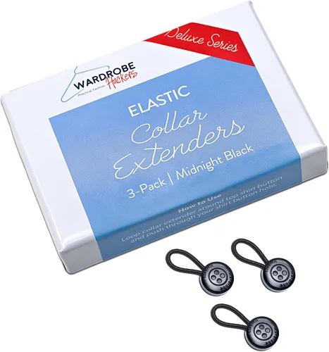 Miniatura 9 de Wardrobe Hackers Collar Extenders for Mens Shirts (Soft Elastic) Tight Neck Collar Relief - Expander Buttons for Dress Shirts