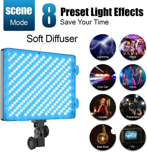 Miniatura 2 de GVM - Kit de iluminación LED RGB para fotografía, 50 W bicolor 3200K-5600K luces de estudio, 2 paquetes de 672 cuentas LED, control de aplicación