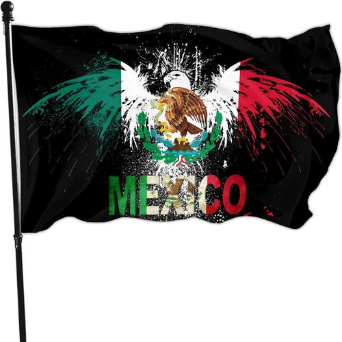 Miniatura 9 de Bandera de México – Bandera de la amistad de Estados Unidos de doble cara con Virgen María – 3 x 5 para exteriores patriótica mexicana americana