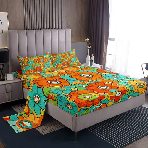 Miniatura 32 de Juego de sábanas con estampado camuflaje de la bandera estadounidense tamaño King, de Castle Fairy. Juego de ropa de cama de lujo de microfibra
