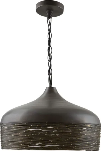 Miniatura 5 de Capital Lighting 335112GI Sana - Colgante de alambre de acero con campana de metal moteado de latón, 1 luz de 100 vatios, 19 pulgadas de alto x 15
