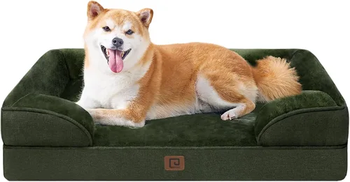Miniatura 107 de EHEYCIGA - Cama ortopédica para perro grande, impermeable, de espuma viscoelástica y espuma tipo caja de huevos, bordes elevados, antideslizante