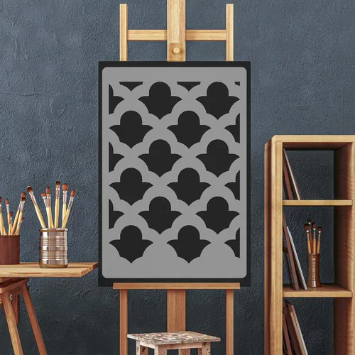 Miniatura 2 de NAKLEO Plantilla de pintura de pared de tamaño grande, 23.2 x 37.4 pulgadas, plantilla de plástico reutilizable marroquí Agadir, papel tapiz