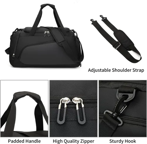 Miniatura 4 de Bolsa de gimnasio impermeable con compartimento para zapatos y humedad para hombresmujeres, bolsas deportivas para entrenamiento, fitness, viajes