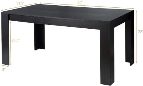 Miniatura 3 de Giantex Mesa de comedor para 6, mesa de cocina rectangular con capacidad de 330 libras, estructura estable, 63 pulgadas de largo x 31.5 pulgadas