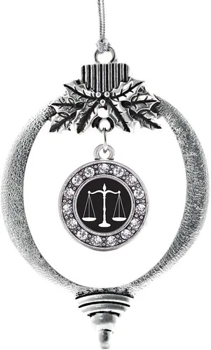 Miniatura 189 de Inspired Silver - Twin One - Adorno festivo de Navidad de plata - Adorno festivo de árbol de Navidad con dije de círculo y circonita cúbica