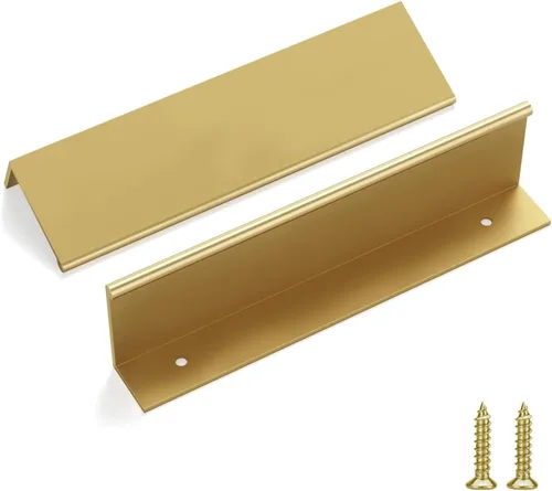 Miniatura 26 de Goldenwarm - Paquete de 10 tiradores negros de 2-1/2 pulgadas con borde de dedo, tiradores para cajones de cocina, color negro mate, manijas