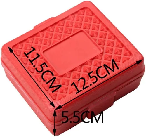 Miniatura 7 de E-Torx Star Socket Set de 14 piezas con funda, 1/4, 3/8, 1/2 pulgadas. Juego de llaves de estrella externas hembra E4-E24 Rojo