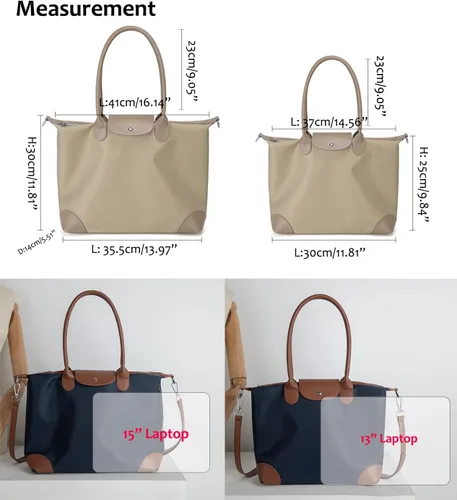 Miniatura 6 de YXBQueen Bolsa para laptop para mujer, impermeable, ligera, bolsa de mano para computadora, bolso grande de hombro con cremallera, 13/15 pulgadas