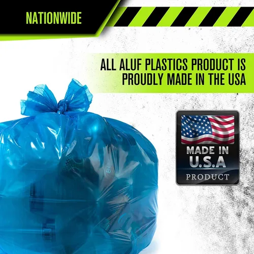 Miniatura 4 de Aluf Plastics Bolsas de basura azules de resistencia industrial de 55 a 60 galones, 1.2 milésimas de pulgada de pulgada de diámetro, 38 x 55