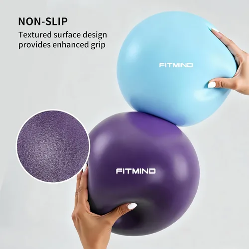 Miniatura 4 de FITMIND_Pelota de Pilates de 10 Pulgadas Antiestrés y Antideslizante Mini Bola de Yoga para Fitness, Entrenamiento del Núcleo, Terapia Física, Azul