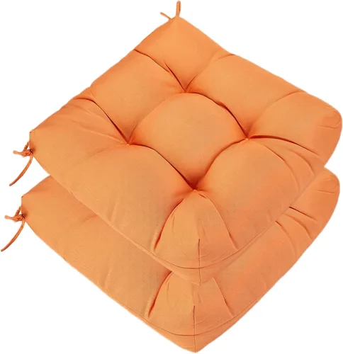 Miniatura 8 de JMGBird Cojines impermeables para sillas de exterior de 19 x 19 pulgadas, paquete de 2 cojines de asiento de patio con lazos