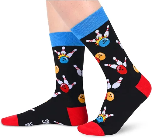 Miniatura 2 de SOCKFUN Calcetines de regalo para hombre con diseño de dados de póquer con dientes matemáticas Bestmen Einstein Golf Crew