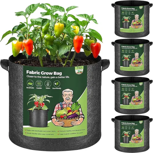 Miniatura 10 de T4U Bolsas de cultivo de 10 galones, macetas de tela para plantas, macetas de patatas, bolsas de jardín para cultivar verduras, bolsas de cultivo