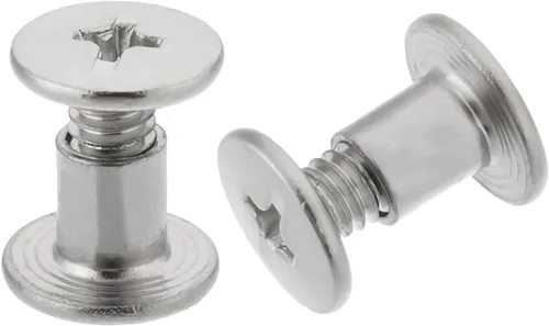 Miniatura 6 de Aicosineg 20 tornillos Phillips M5x6mm de fijación para cinturón, hebilla de acero al carbono, cabeza cruzada, tornillos Chicago, cierre de cuero