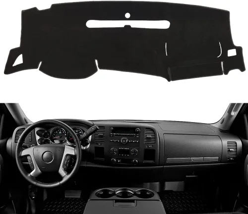 Miniatura 14 de Alfombrilla para salpicadero compatible con Chevy Tahoe Avalanche Suburban GMC Yukon 2007-2014/2007-2013 Silverado LTZ GMC Sierra SLT, cubierta