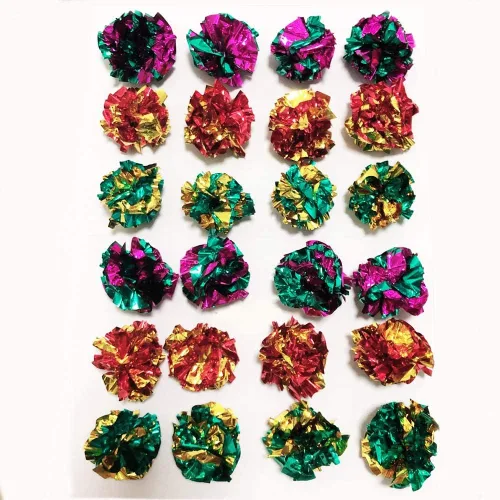 Miniatura 6 de Mylar - Bolas arrugadas para gatos, juguetes interactivos arrugados para gatos, bolas de juguete independientes para gatos gordos, gatitos