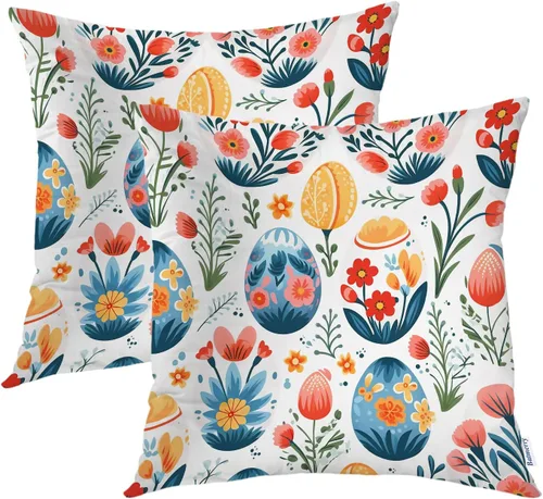 Miniatura 48 de Batmerry Juego de 2 fundas de almohada decorativas con estampado floral gris y blanco de 18 x 18 pulgadas, estilo victoriano con patrón de flores