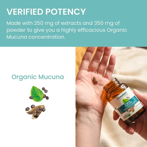 Miniatura 6 de Himalaya Mucuna Pruriens / Kapikachhu, equivalente a 3,706 de polvo de Mucuna Pruriens para calmar y relajar, 60 unidades (paquete de 1) cápsulas