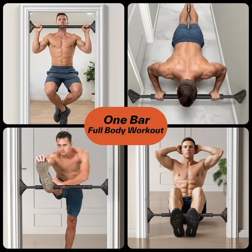 Miniatura 12 de Sportneer Pull Up Bar Doorway Chin Up Bar No Screws Door Frame Chin Up Push Up Sit Up Bar Adjustable 75-94cm (29.5''-37'') Up to 200kg Capacity