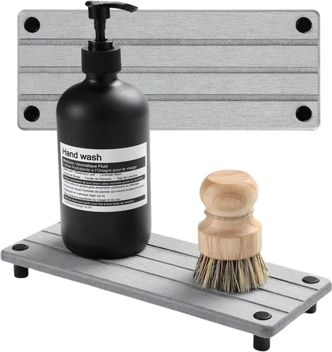 Miniatura 24 de Organizador de Fregadero de Cocina, Bandeja de Piedra Absorbente de Agua para Fregadero, Bandeja de Encimera de Baño de Diatomita, Protector
