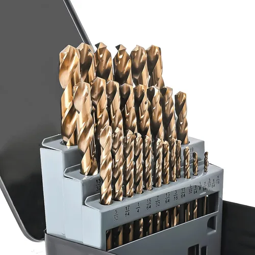 Miniatura 8 de Juego de brocas de cobalto M35 5% de 115 piezas (1/16"-1/2", A-Z, 1-60), brocas de trabajo con vástago recto, brocas de metal HSS con torsión